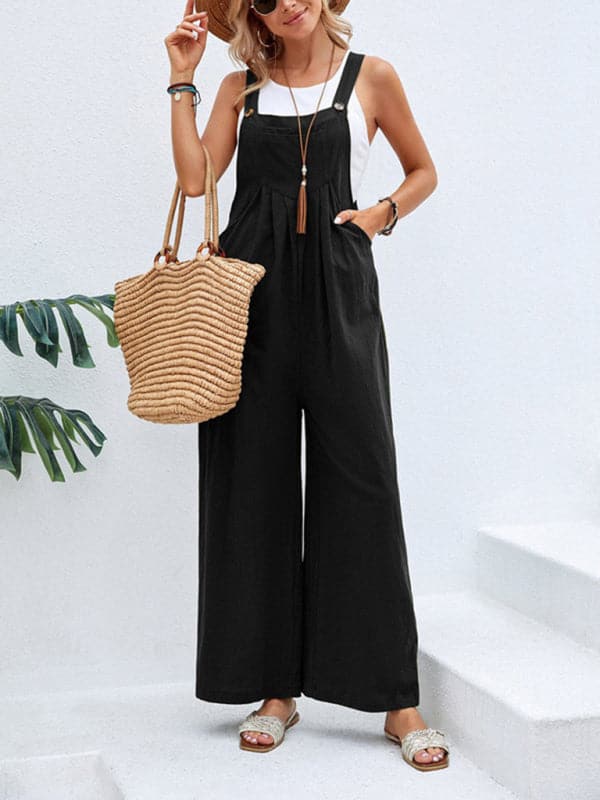 Stylish women's bib overalls, spring-summer