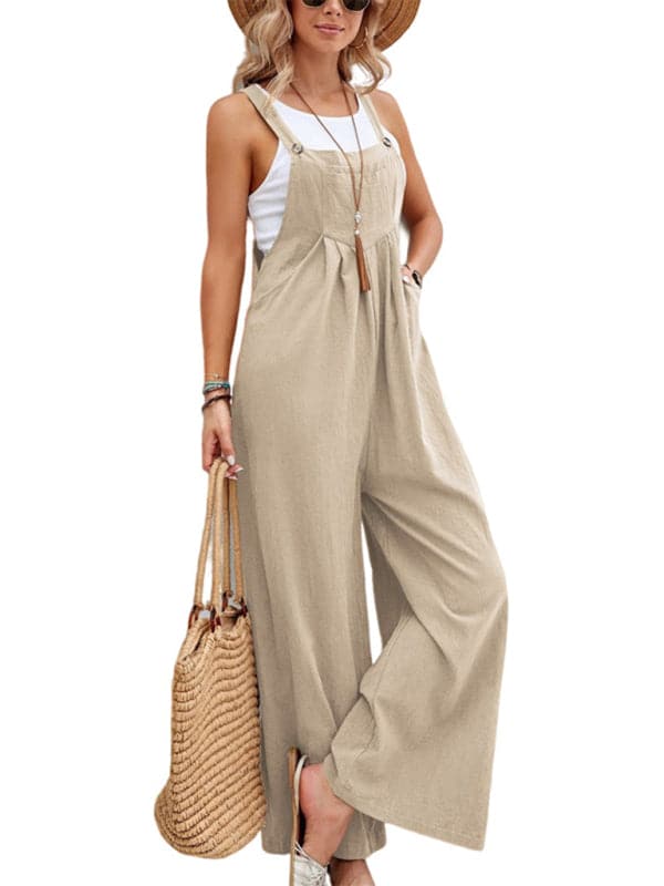 Stylish women's bib overalls, spring-summer