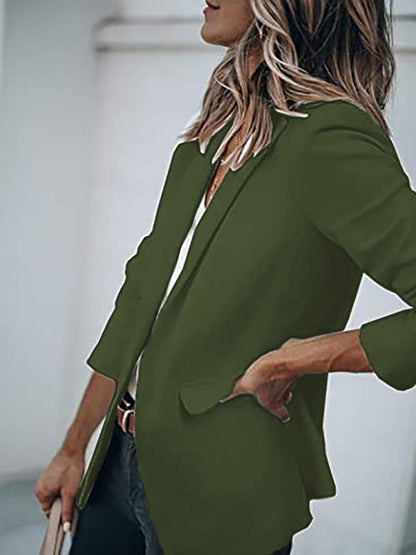 Women's Temperament Long-sleeved Jacket Solid Color Suit