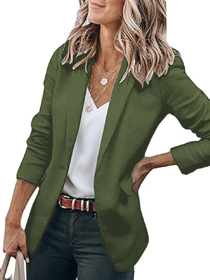 Women's Temperament Long-sleeved Jacket Solid Color Suit