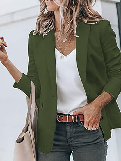 Women's Temperament Long-sleeved Jacket Solid Color Suit