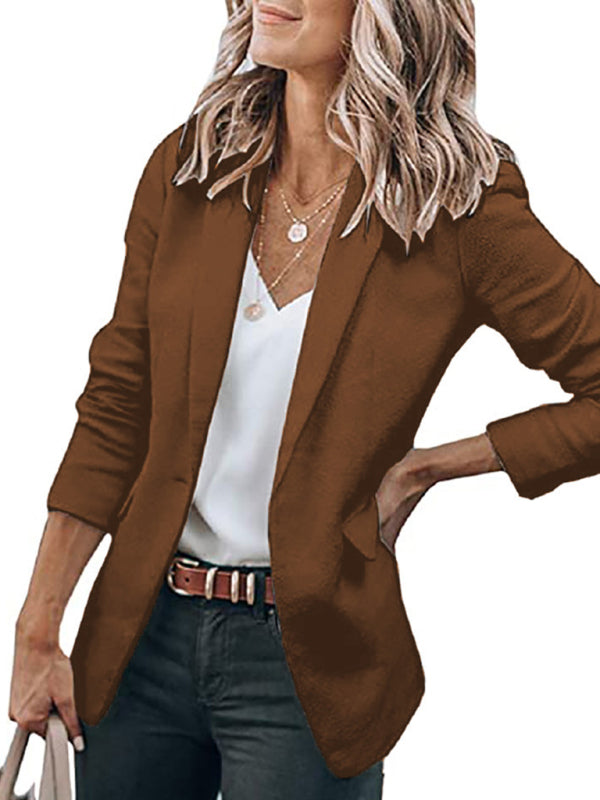 Women's Temperament Long-sleeved Jacket Solid Color Suit