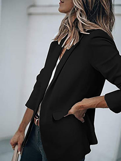 Women's Temperament Long-sleeved Jacket Solid Color Suit