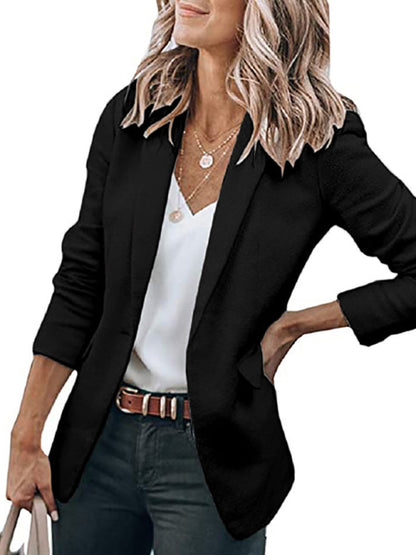Women's Temperament Long-sleeved Jacket Solid Color Suit