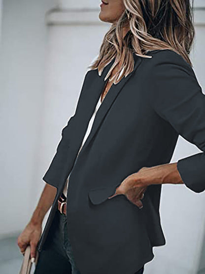 Women's Temperament Long-sleeved Jacket Solid Color Suit