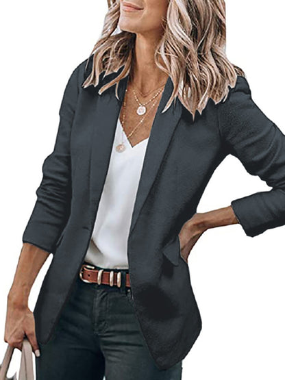 Women's Temperament Long-sleeved Jacket Solid Color Suit