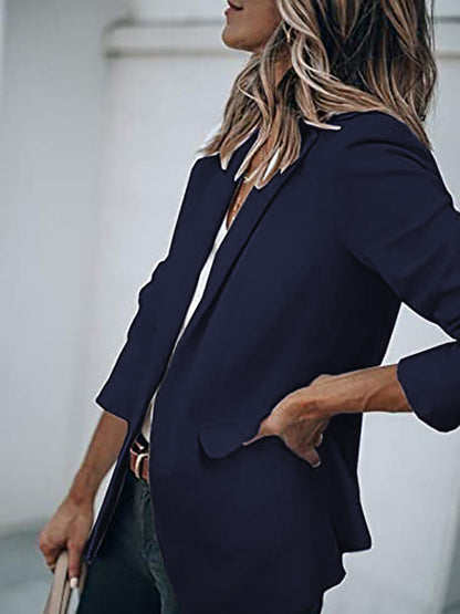 Women's Temperament Long-sleeved Jacket Solid Color Suit