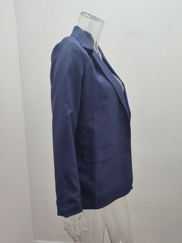 Women's Temperament Long-sleeved Jacket Solid Color Suit