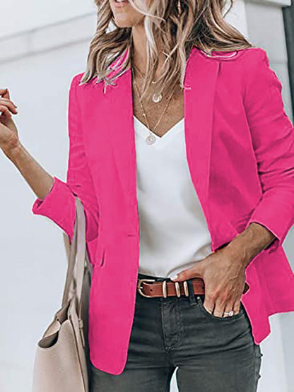 Women's Temperament Long-sleeved Jacket Solid Color Suit