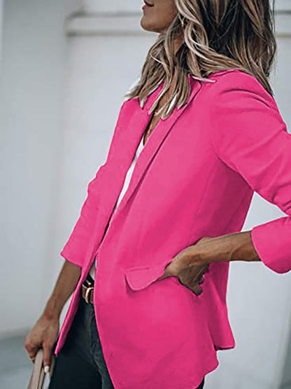 Women's Temperament Long-sleeved Jacket Solid Color Suit