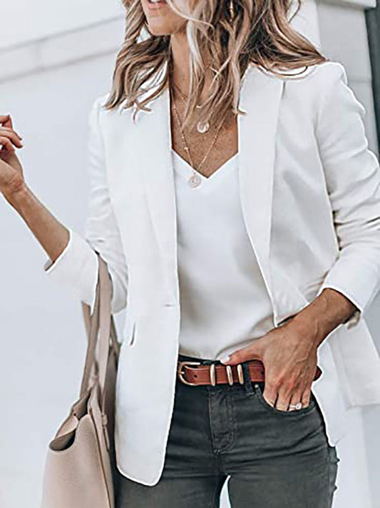 Women's Temperament Long-sleeved Jacket Solid Color Suit