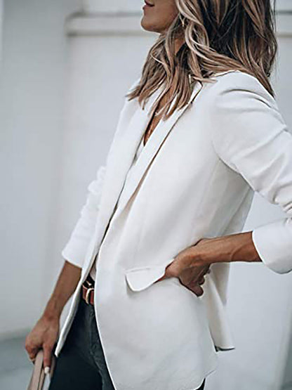Women's Temperament Long-sleeved Jacket Solid Color Suit