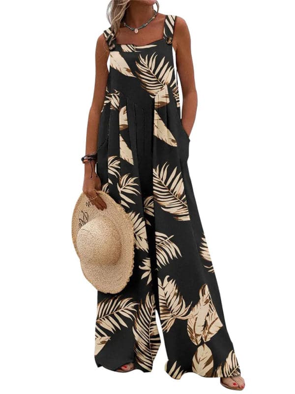 Bohemian wide leg jumpsuit for women