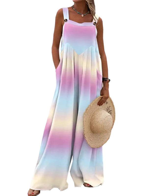 Bohemian wide leg jumpsuit for women