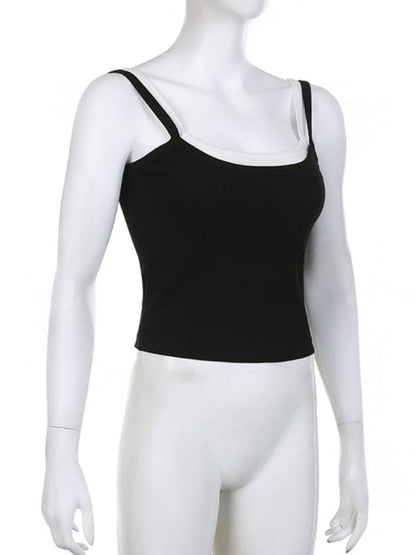 Chic black and white camisole top