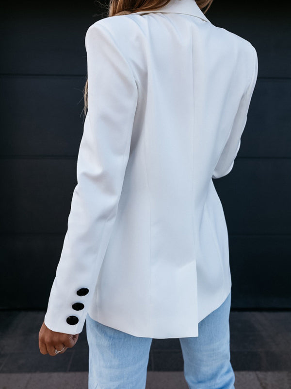 Long-Sleeved Suit Collar Button-Down Suit Jacket for Women