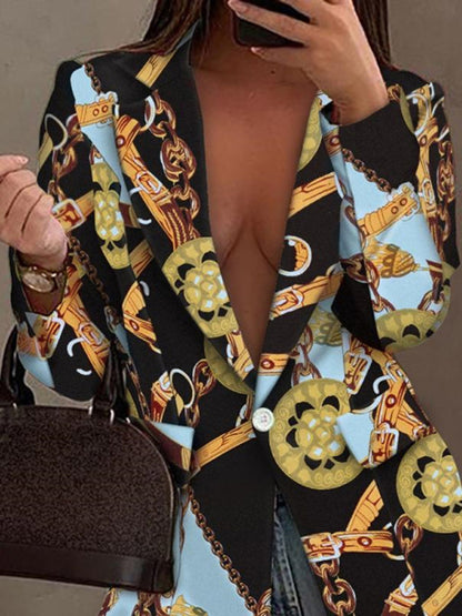 Long-Sleeved Fashion Sexy Printed Small Suit Jacket For Women