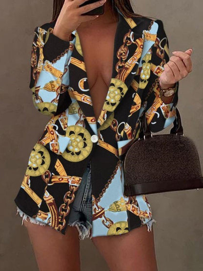 Long-Sleeved Fashion Sexy Printed Small Suit Jacket For Women