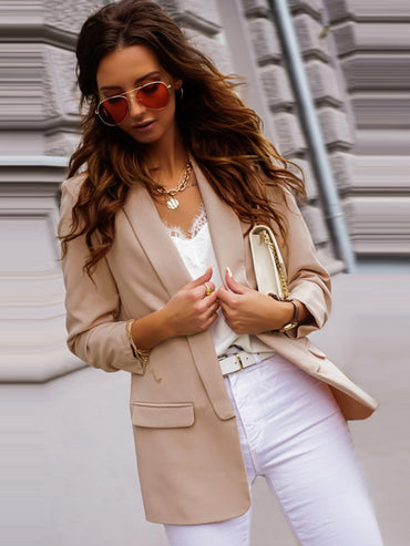 OL Temperament Professional Slim Suit Collar Top Blazer