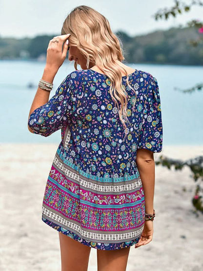 Boho Print Women's Blouse, Lightweight