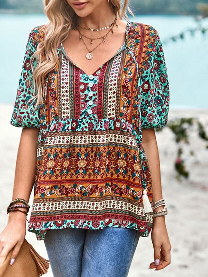 Boho Print Women's Blouse, Lightweight