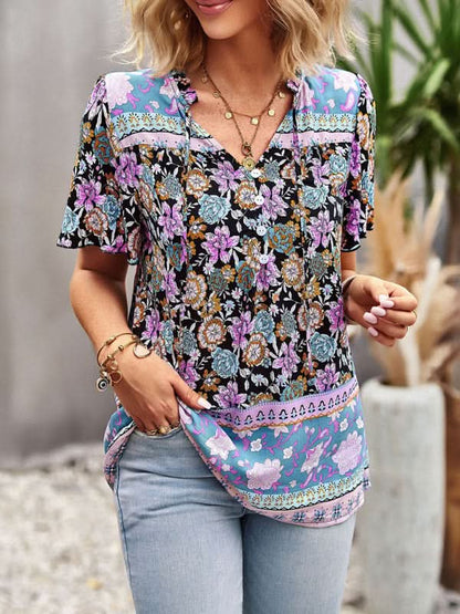 Boho Floral Summer Shirt for Women