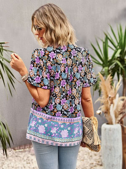 Boho Floral Summer Shirt for Women