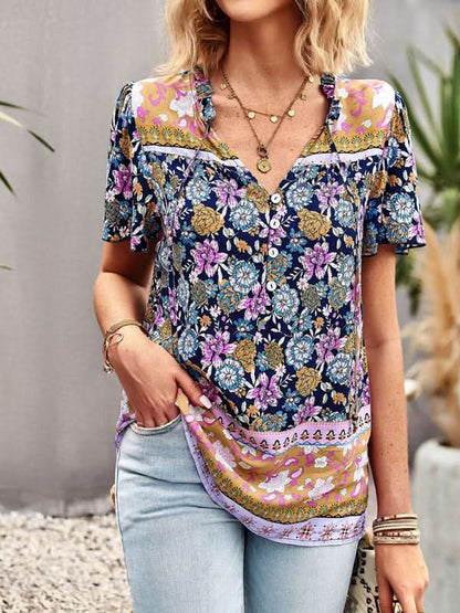 Boho Floral Summer Shirt for Women