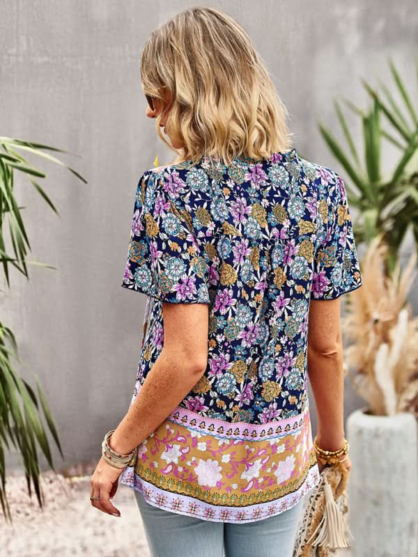 Boho Floral Summer Shirt for Women