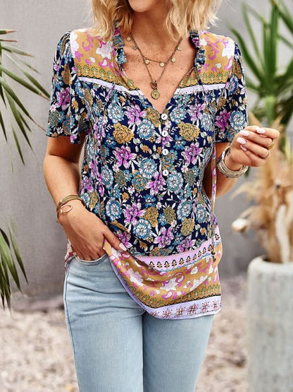 Boho Floral Summer Shirt for Women