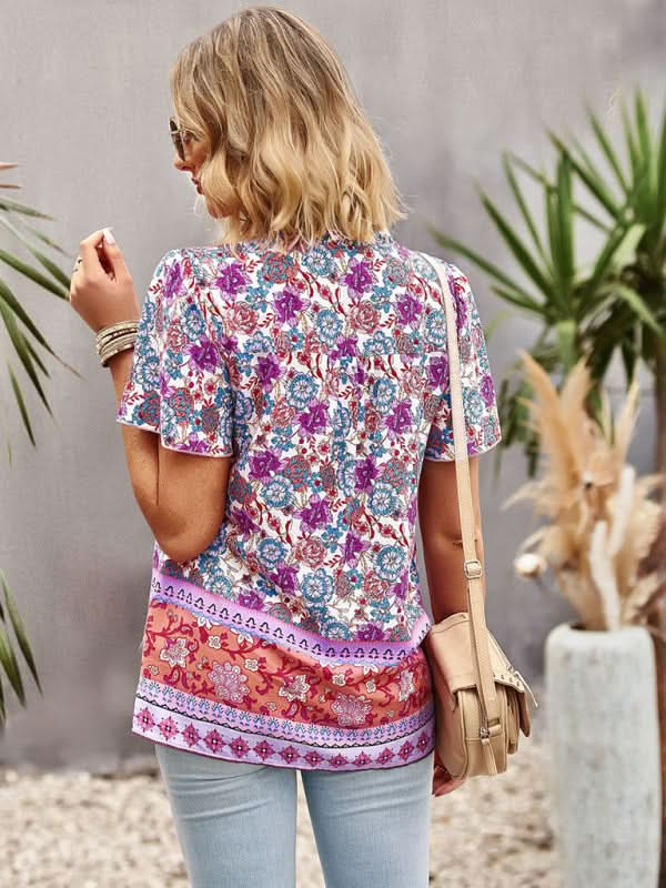 Boho Floral Summer Shirt for Women