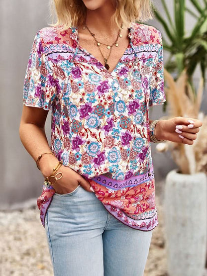 Boho Floral Summer Shirt for Women