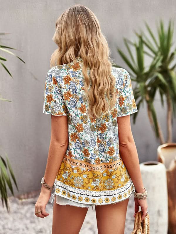 Boho Floral Summer Shirt for Women