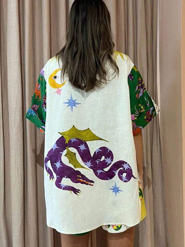 New Printed Fashion Pajamas Homewear Casual Sets for Women