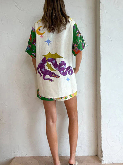 New Printed Fashion Pajamas Homewear Casual Sets for Women