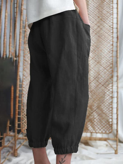 Loose-fit casual trousers with pockets