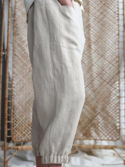 Loose-fit casual trousers with pockets