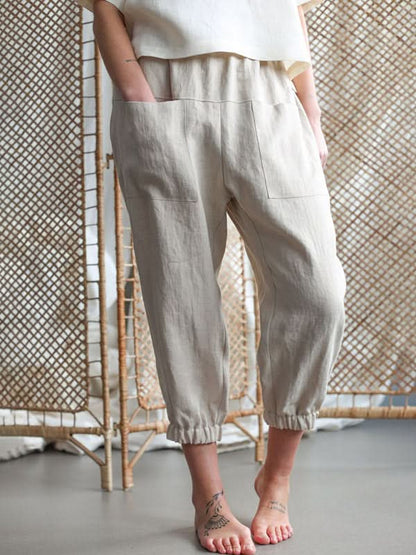 Loose-fit casual trousers with pockets