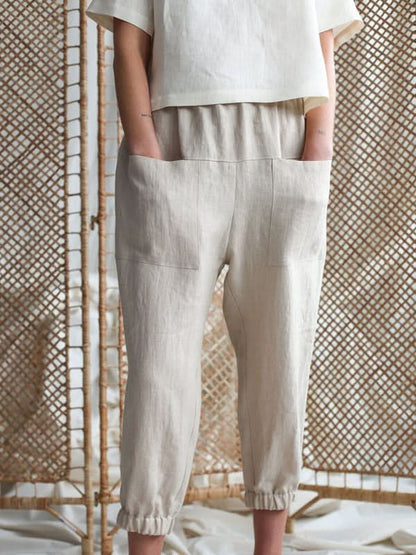 Loose-fit casual trousers with pockets