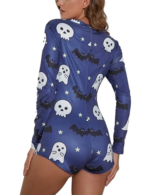 Fashion women's new Halloween one-piece pajamas.