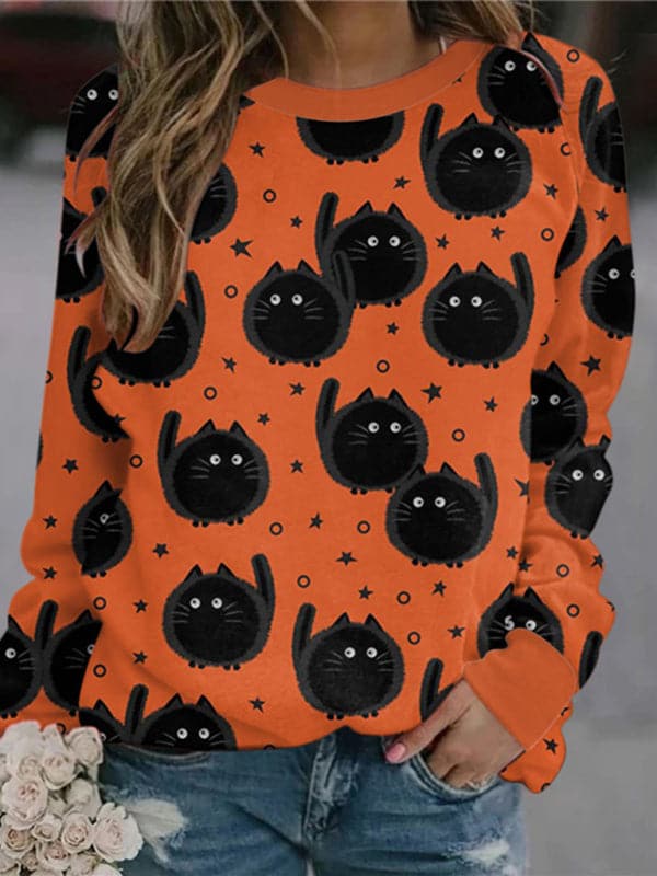 Chic women's oversized Halloween sweatshirt