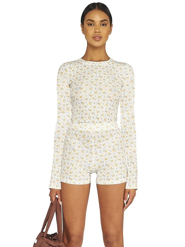 Floral knit two-piece set