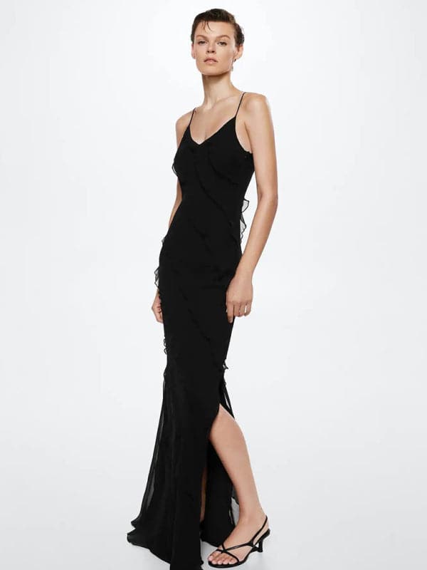 Elegant Backless Ruffle Dress for Effortless Chic Style