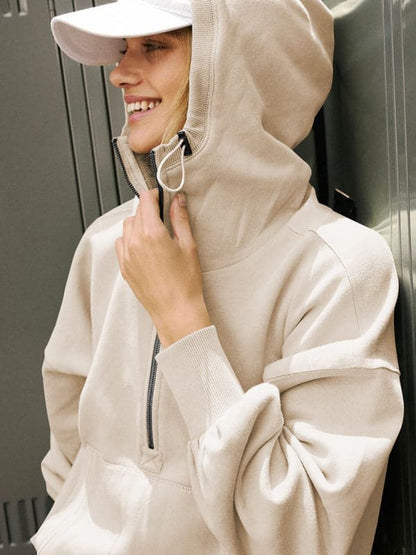 Athletic half-zip hoodie - long sleeve