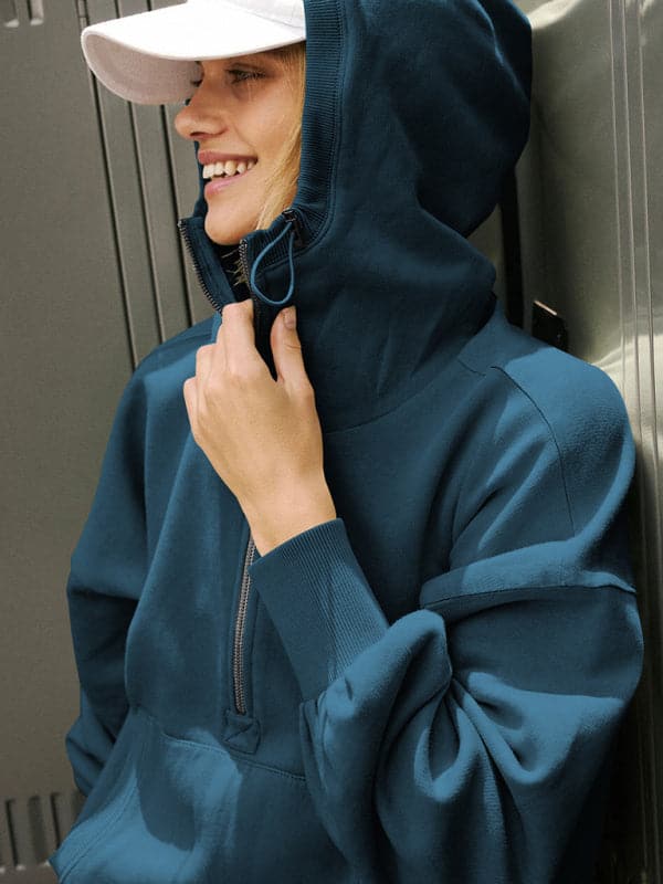 Athletic half-zip hoodie - long sleeve