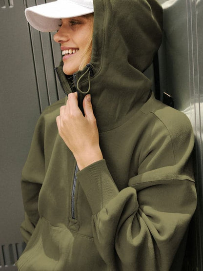 Athletic half-zip hoodie - long sleeve