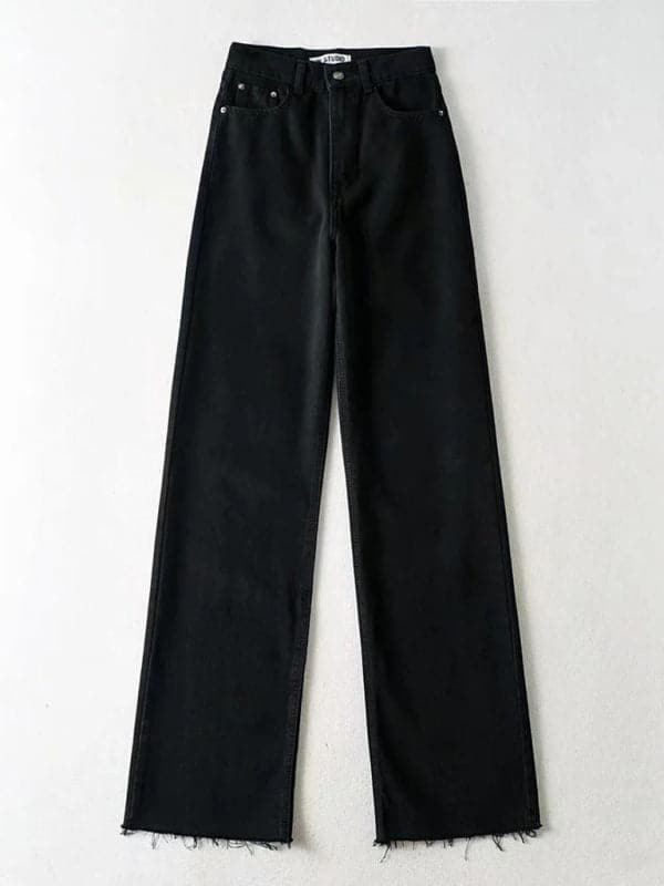 Chic high-waist wide-leg jeans