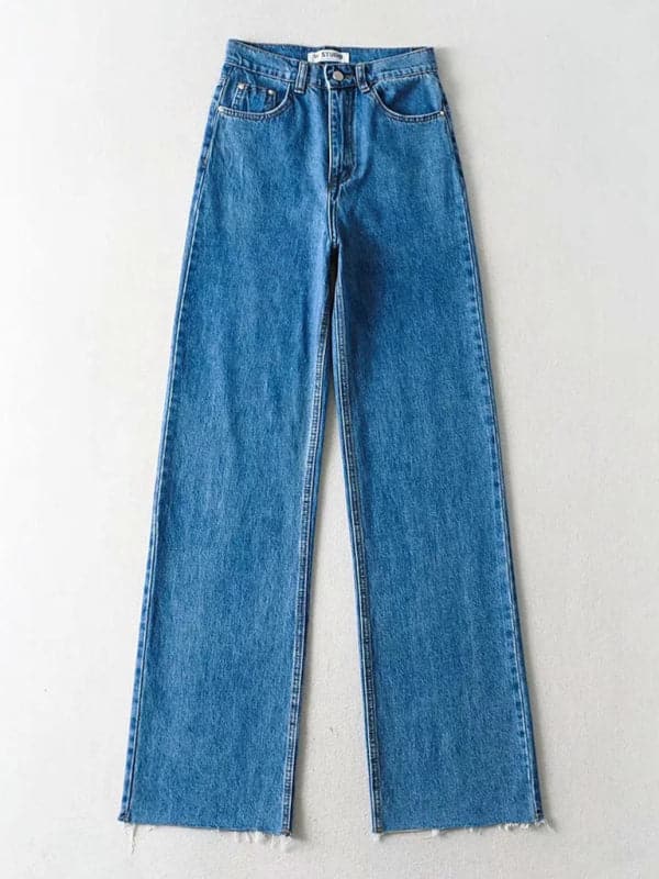 Chic high-waist wide-leg jeans