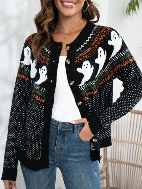 Retro polka dot ghost cardigan