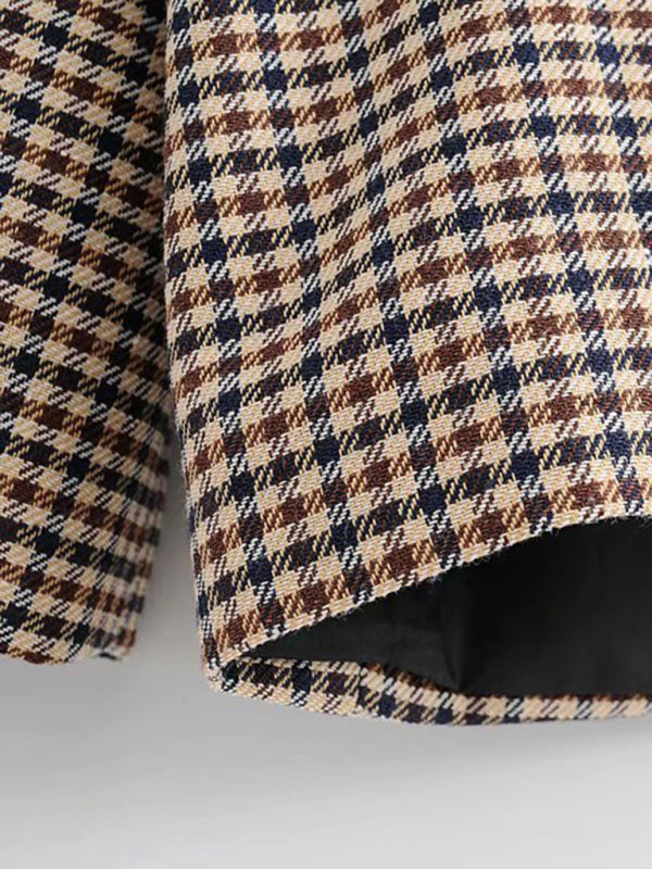 New Women's Suit Plaid Small Suit Jacket for Stylish Look